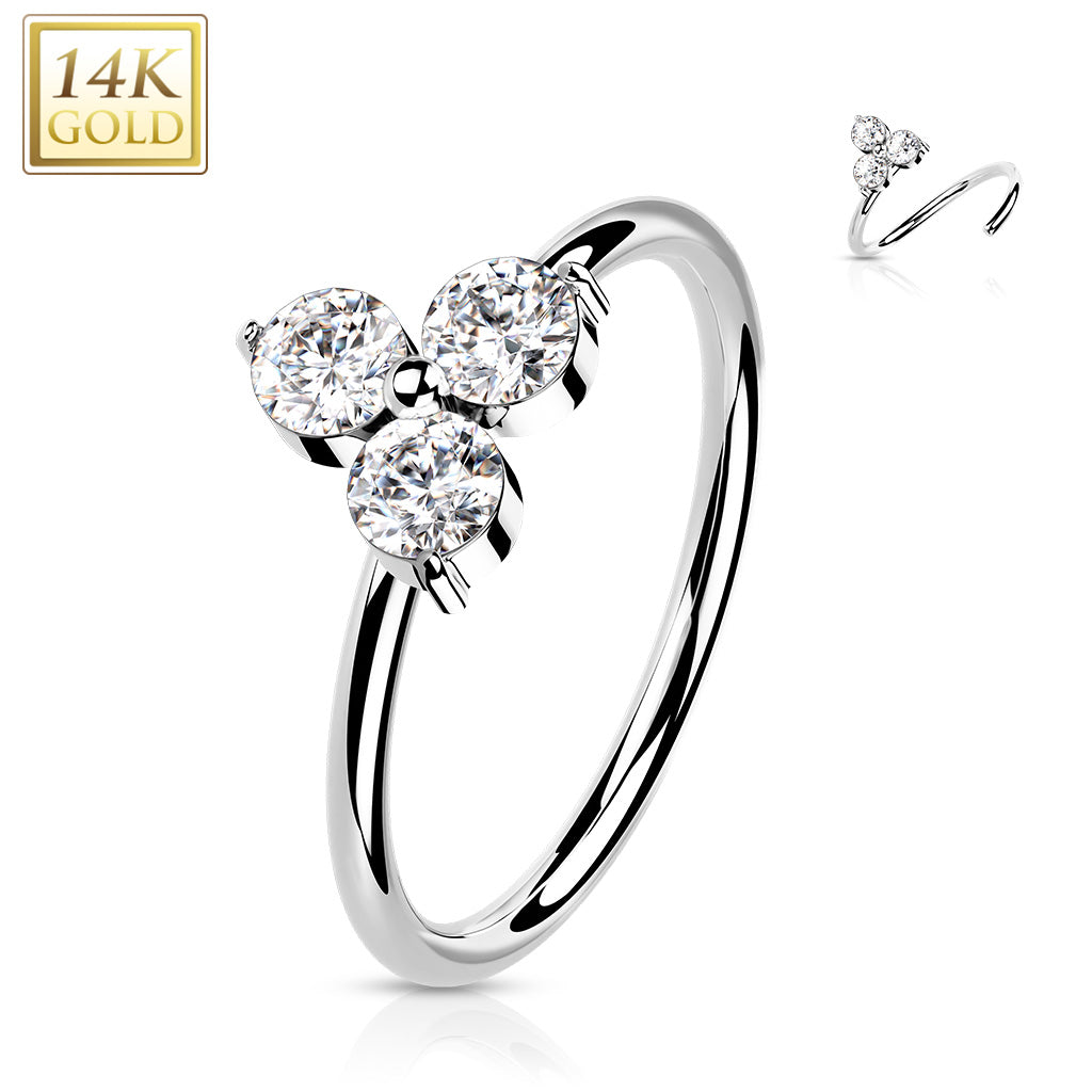 14K Yellow Gold 20G Triangle Nose Hoop (8mm)